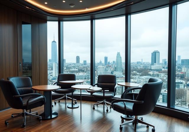 Modern professional legal office overlooking London